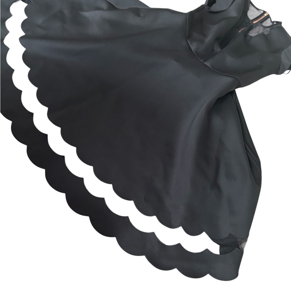 TED BAKER Sharlot Paneled Scallop Dress Black Size 0 (fits XS–S) - Picture 13 of 15